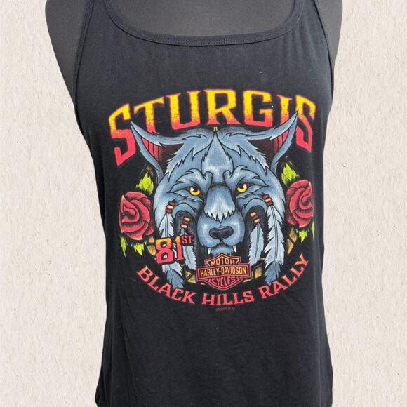 Harley-Davidson Sturgis Black Hills‎ Rally 2021 Tank Top Women’s Size M Grunge - Picture 4 of 8